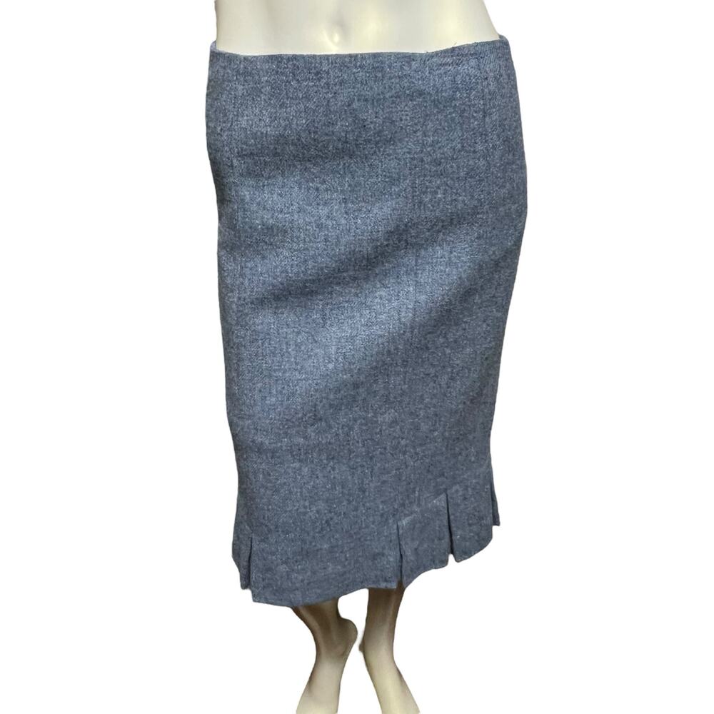 Talbots Blue Wool Pleated Skirt Size 2 Classic Tailored Style